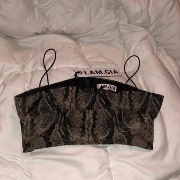 Tops - BRAND NEW I.AM.GIA Capricorn Snake Print Crop Top